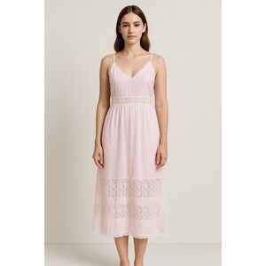 Pink Vintage Style Lace Nightgown Slip Dress L Women’s Sleepwear Long